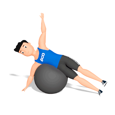 Flexão Lateral de Quadril na Bola Suíça