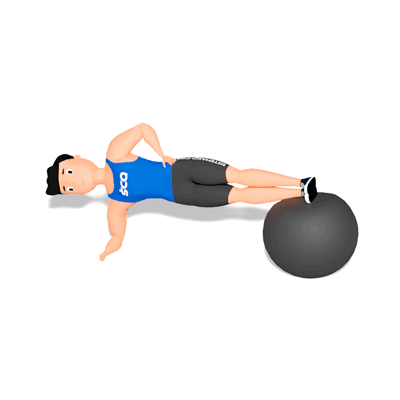 Prancha Lateral com os Pés na Bola Suíça